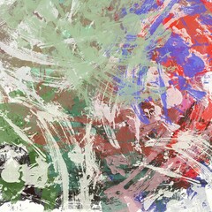 grunge texture of colored paint strokes and blurry stains with brushes of different sizes and shapes