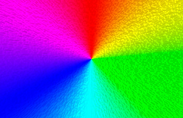 綺麗な虹色のグラデーションの放射状の線の背景　黄色、赤、ピンク、黄緑、青、紺