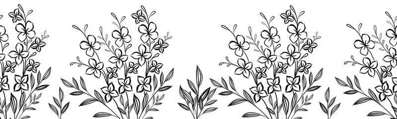 Flower ribbon. Design element for wallpaper, logo, flyer, presentation, gift card, poster on the wall, landing page, cover, banner, social networks.