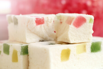 White marshmallow with marmalade crumbs, dessert