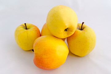 Heap of much fresh ripe yellow apples, Sofia, Bulgaria  