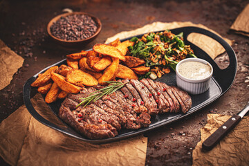 Sliced grilled beef barbecue steak