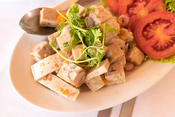 Spicy vietnamese pork sausage salad.