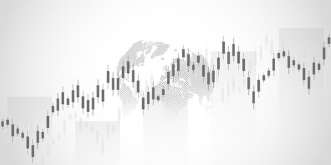 Stock market graph or forex trading chart for business and financial concepts, reports and investment . Vector illustration