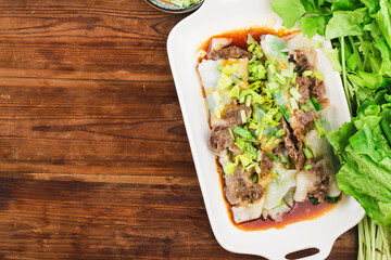 Chinese Food-The cantonese steamed vermicelli roll
