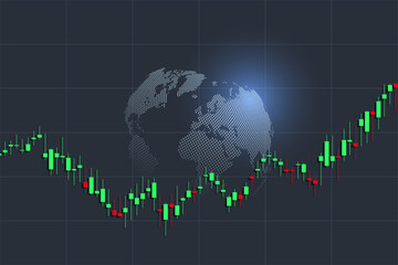 Stock market graph or forex trading chart for business and financial concepts, reports and investment . Vector illustration