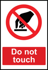 Do not touch signs and symbols