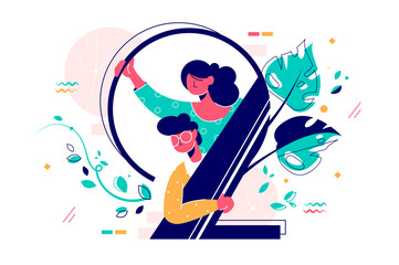 Man and woman looking out from number two