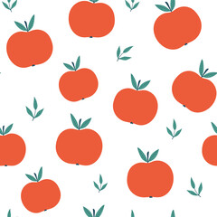 Vector seamless pattern with  apples. Pattern with fruit. Vector fruit illustration. Natural seamless texture.For fabric, textile, and Wallpaper design.