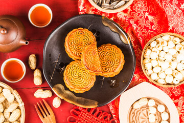 Mooncake,Chinese mid autumn festival food.