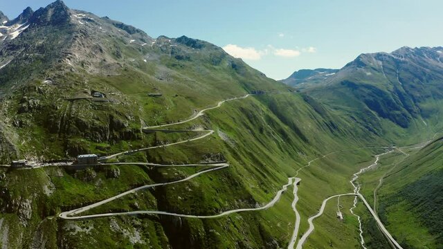 Furka pass mountain road Switzerland