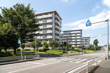新しい団地の風景　千葉県船橋市　日本