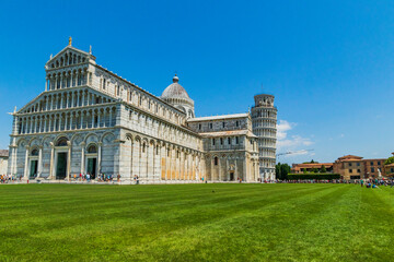 Various views of the leaning tower of Pisa