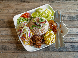 Shrimp paste with rice Thai food