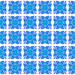 Exotic  seamless pattern. Blue shapely boho chic 