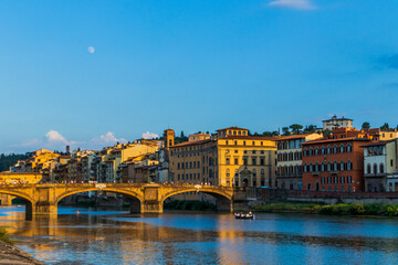 traditional, sunrise, church, dome, arc, cathedral, boat, blue, sunset, skyline, summer, toscana, history, water, attraction, culture, arch, beautiful, urban, city, landscape, firenze, travel, river, 