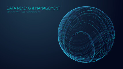 Music abstract background blue. Data technology abstract futuristic illustration. Big data visualization. EPS 10.