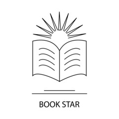 vector illustration of a book star