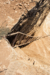 Hot summer and brown mountains.