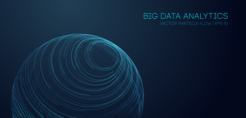 Music abstract background blue. Data technology abstract futuristic illustration. Big data visualization. EPS 10.