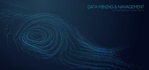 Music abstract background blue. Data technology abstract futuristic illustration. Big data visualization. EPS 10.