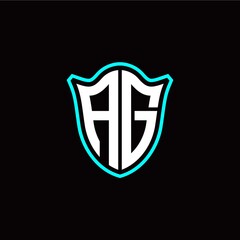 A G initials monogram logo shield designs modern