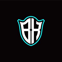 B X initials monogram logo shield designs modern