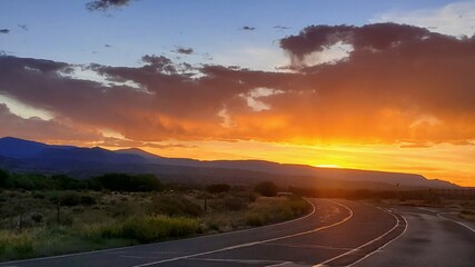 sunset in the mountains