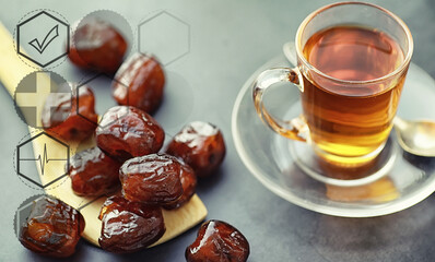  Healthy and proper nutrition for life. Healthy foods. Dried fruits for diet. Prunes, dates, raisins and figs.