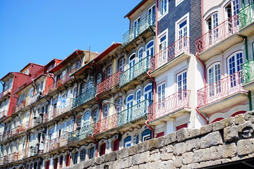Portugal, beautiful colorful cityscape in the street of Porto