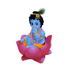 Vector illustration of Lord Krishna
