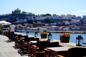 Portugal, beautiful historic cityscape in the street of Porto