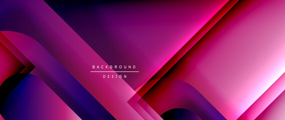 Vector geometric abstract background with lines and modern forms. Fluid gradient with abstract round shapes and shadow and light effects