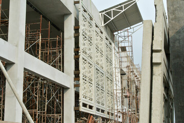 KUALA LUMPUR, MALAYSIA -AUGUST 16, 2018: GRC (Glass Fibre Reinforce Concrete) with Islamic geometry...
