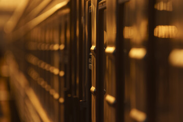 Defocused photography of russian railway station in the winter. Long-distance train. Rails. Raiways in cold winter time. Touristic concepts. Calmness, freedom, touristic mood.