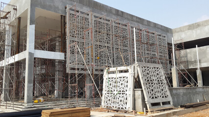 KUALA LUMPUR, MALAYSIA -AUGUST 16, 2018: GRC (Glass Fibre Reinforce Concrete) with Islamic geometry...