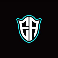 E A initials monogram logo shield designs modern