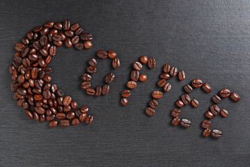 Word coffee from beans