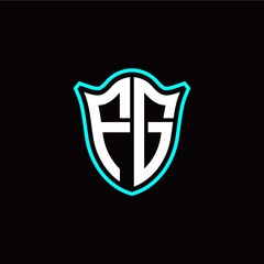 F G initials monogram logo shield designs modern