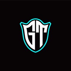 G T initials monogram logo shield designs modern