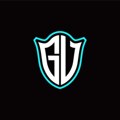 G V initials monogram logo shield designs modern
