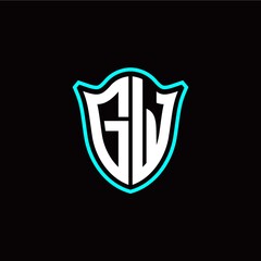 G W initials monogram logo shield designs modern