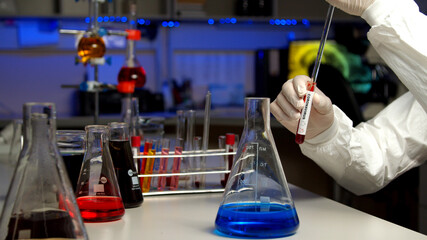 Scientist testing sample for COVID-19 in the laboratory