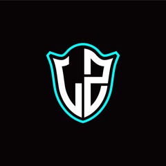 L Z initials monogram logo shield designs modern