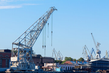 Fototapeta na wymiar Shipyard cranes