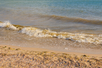Soft wave of sea on sandy beach