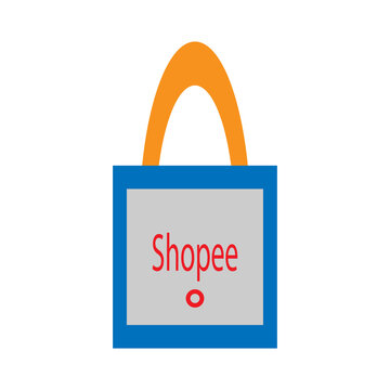 shopee bag icon color design vector illustration