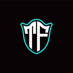 T F initials monogram logo shield designs modern