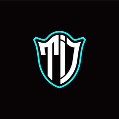 T I initials monogram logo shield designs modern