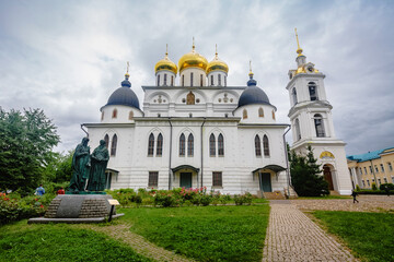 Fototapeta na wymiar Uspensky Cathedral in the museum reserve Dmitrov Kremlin in Dmitrov, Russia. Attractions of the town.